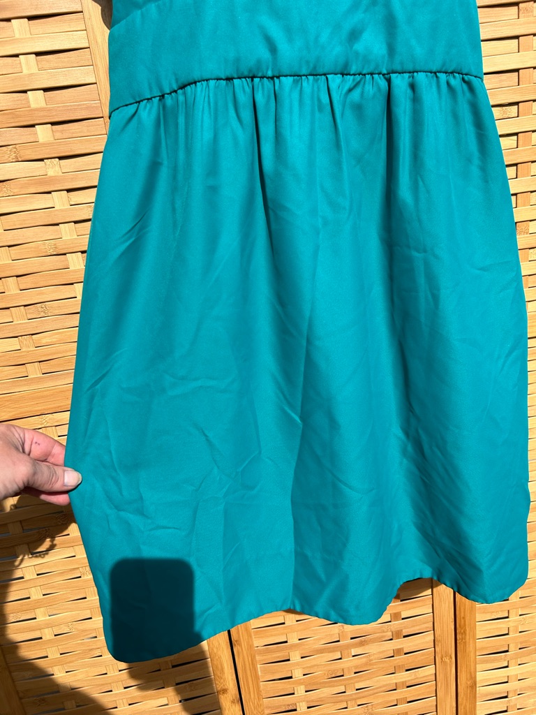 The Limited- Teal Puff-Sleeve Dress — image 6 of 8